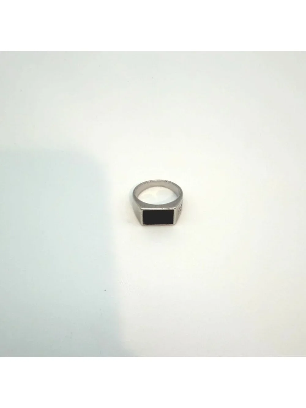 Guerin Paris Sterling Silver Onyx Signet Ring Men Size 8